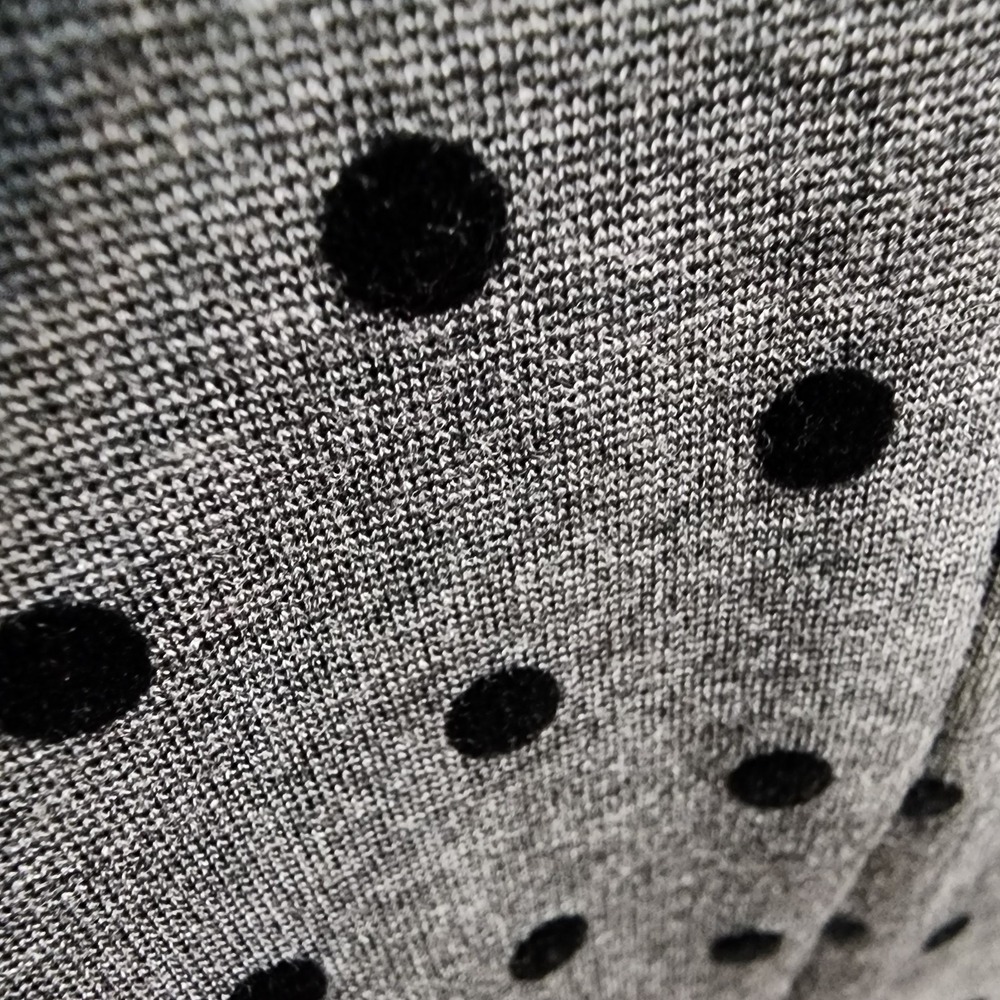 LANDS END Size 24W Grey Black Polka Dot Sleeveless Pockets Ponte Knit Dress EUC - Picture 9 of 11